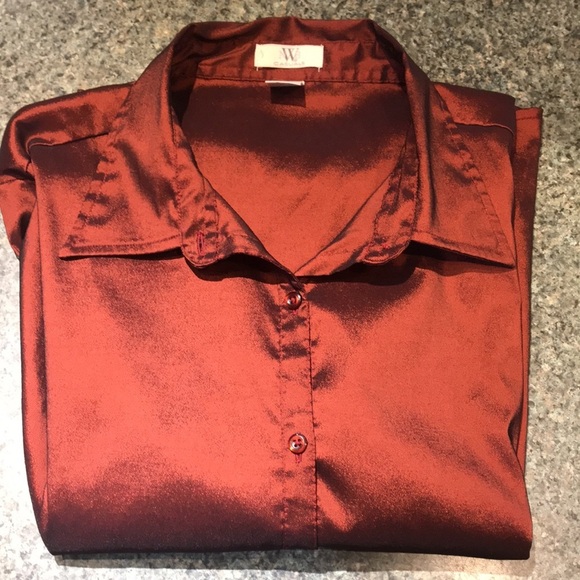NWB Casuals XL red shimmery blouse - Picture 8 of 8